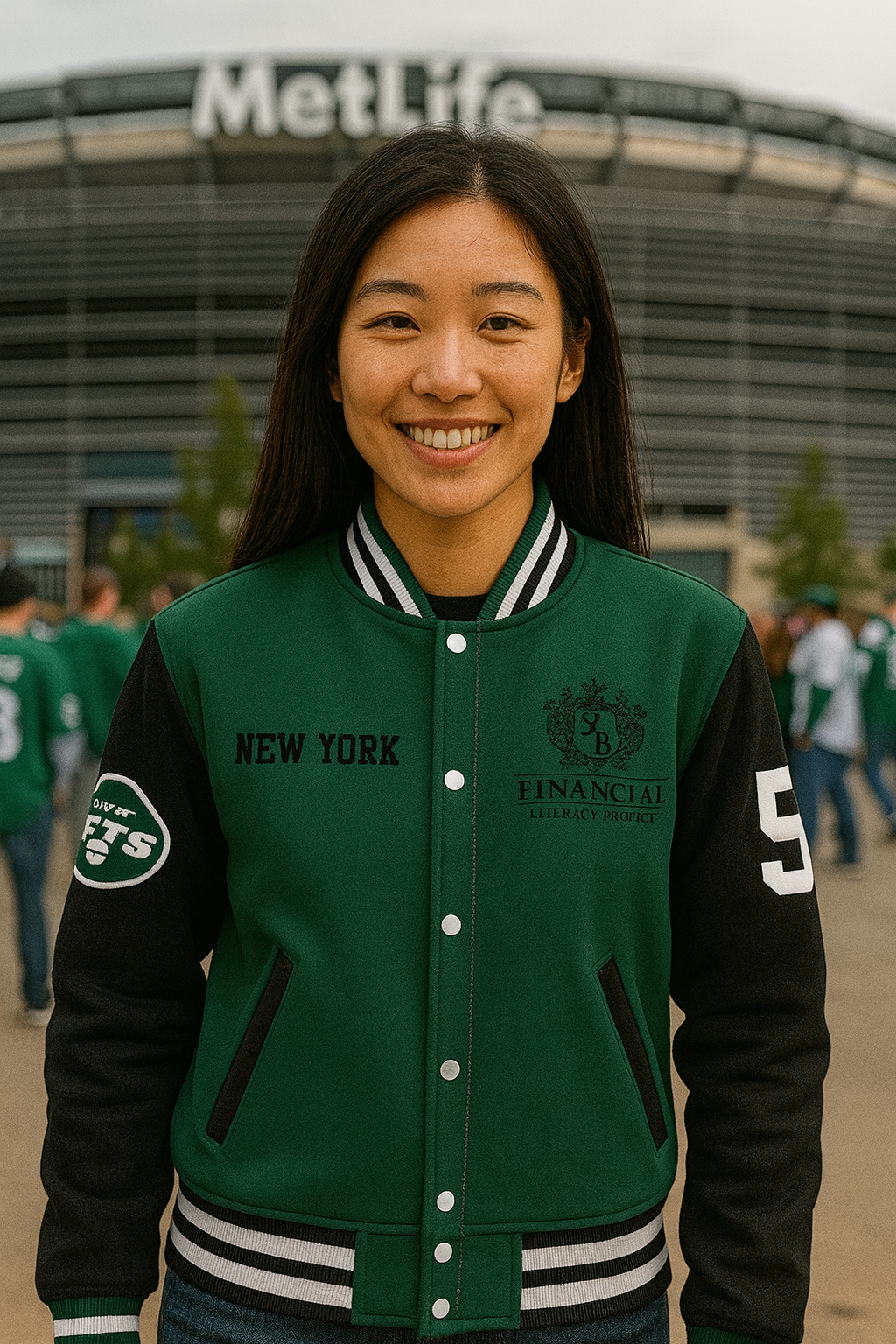 Wool and Leather arms Letterman Jacket - Customizable - Image 3