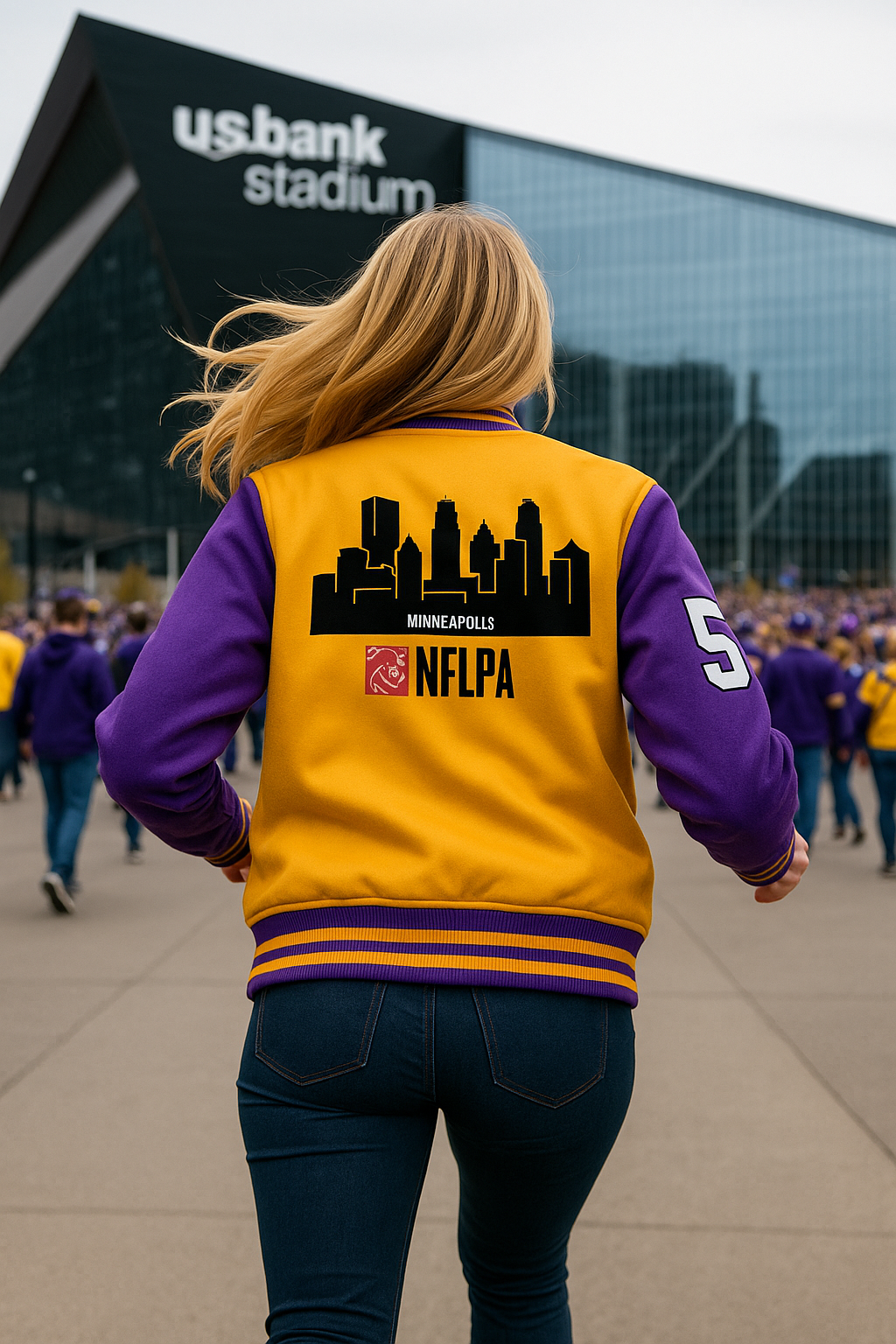 Wool and Leather arms Letterman Jacket - Customizable - Image 4