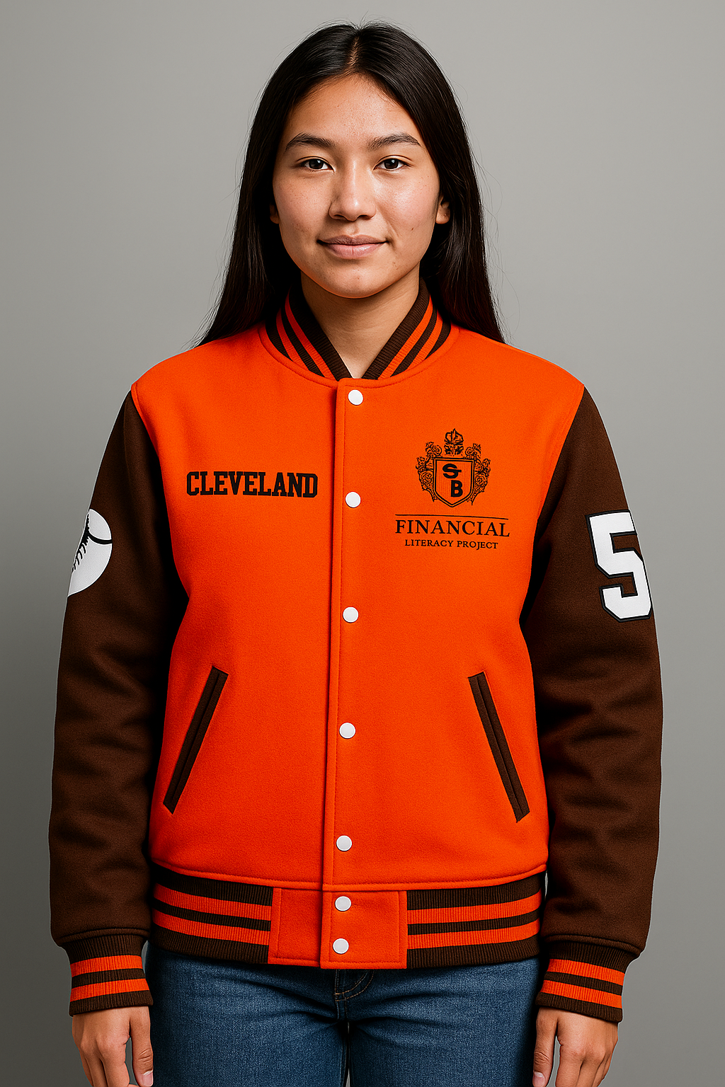 Wool and Leather arms Letterman Jacket - Customizable - Image 5