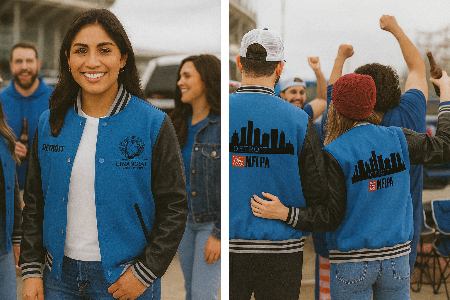 Wool and Leather arms Letterman Jacket - Customizable - Image 9